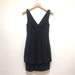 Eliza J | Pleated Open Draped Back V Neck Dress